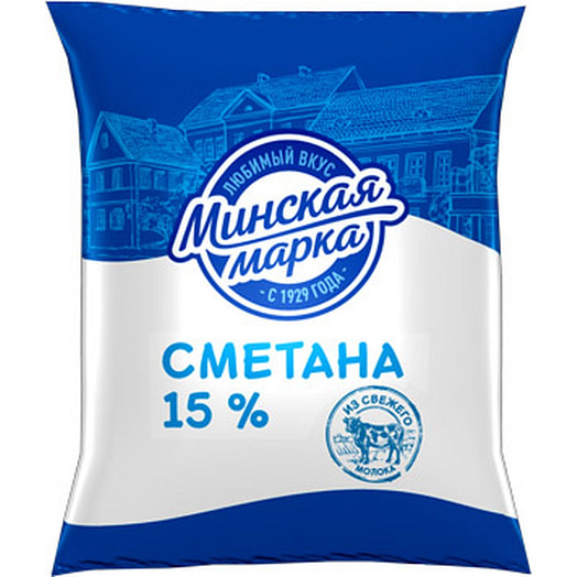 Сметана 15% 400г ММЗ N1 Беларусь Минская марка