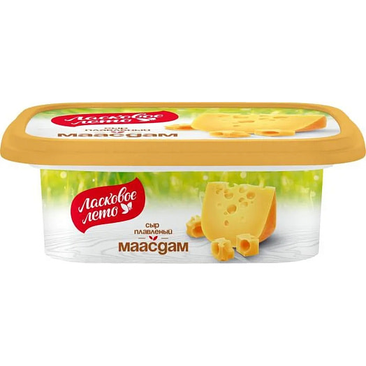 Сыр плавленый Ласковое лето со вкусом и аром сыра Маасдам 45% 170г п/ст Савушкин продукт Беларусь Савушкин
