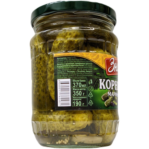 Огурцы (корнишоны) Знаток маринованные 350г ст/б Вьетнам