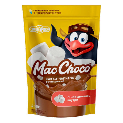 Какао-напиток растворимый Смешарики с маршмеллоу 235г дой-пак Фес Продукт Россия