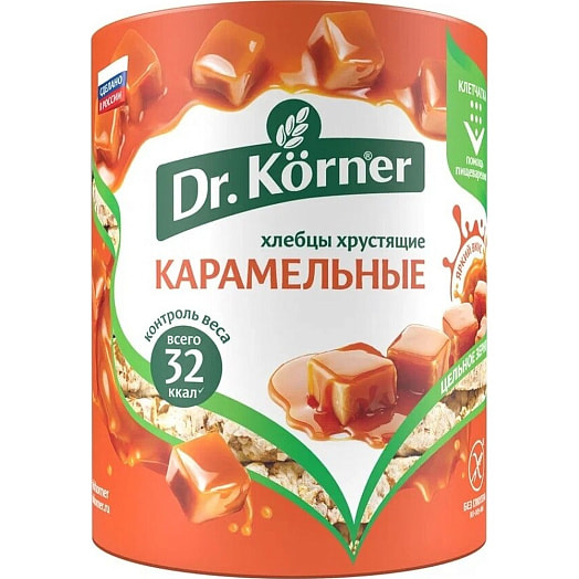 Хлебцы хрустящие Dr.Korner 90г кукурузно-рисовые карамельные Россия