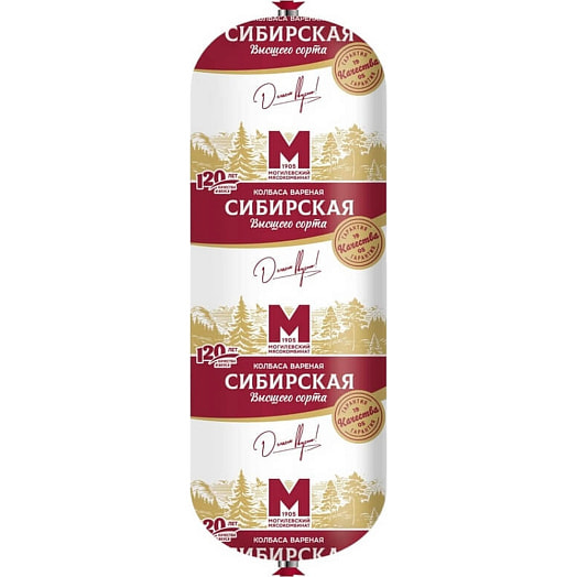 Колбаса вареная Сибирская в/с ОАО Могилевский мясокомбинат Беларусь