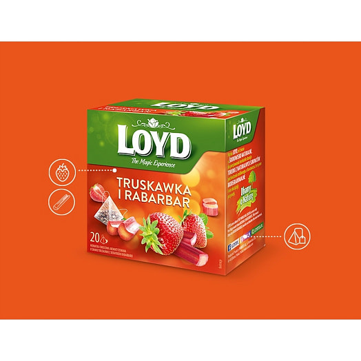 Напиток чайный Loyd Клубника и ревень  20х2г Польша