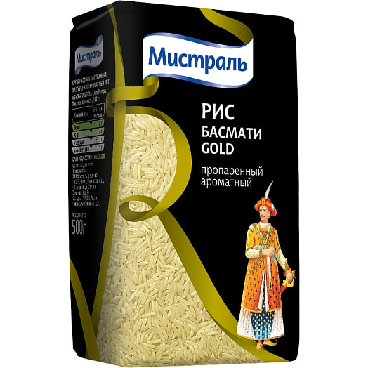 Рис Мистраль Басмати Gold пропаренный 500г Россия