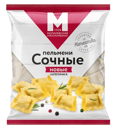 Пельмени Сочные новые 450г Могилевский мясокомб Беларусь