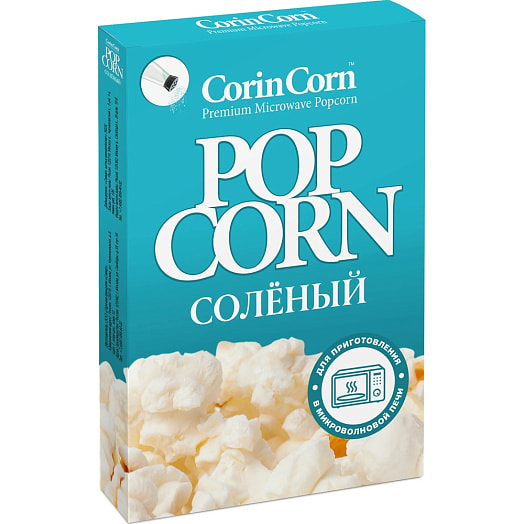 Зерно кукурузы для попкорна 100г с соленым вкусом ООО Горячие крендели Россия CorinCorn