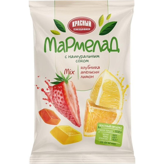 Мармелад MixСок клубника,апельсин,лимон,вишня 300г пл. ОАОКрасный пищевик Беларусь ОАОКрасный пищевик