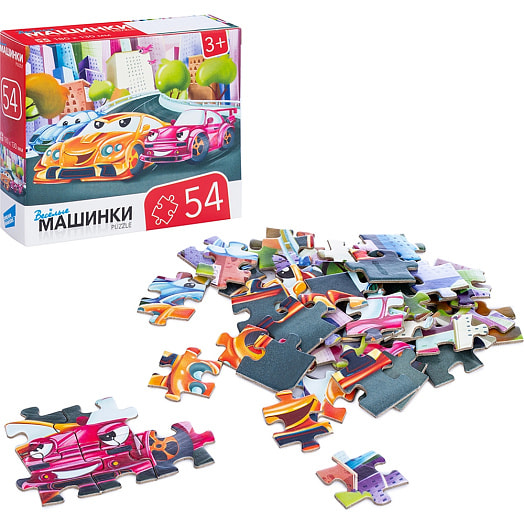 Пазлы 54 Машинки арт.RI5405C ООО Желтый крокодил Беларусь DREAM MAKERS-BOARD GAMES