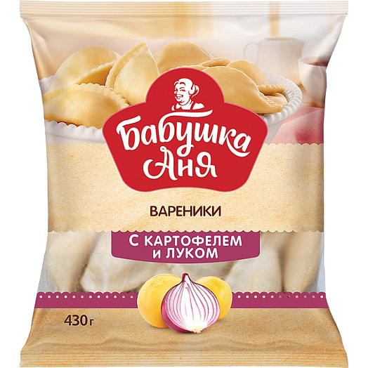 Вареники Бабушка Аня с картофелем и луком 430г пл СП Санта Импэкс Брест Беларусь Бабушка Аня
