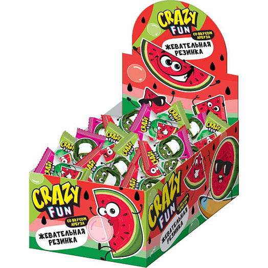 Жевательная резинка CRAZY FUN Арбуз 4г Россия CRAZY FUN