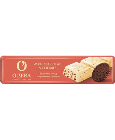 Шоколад OZera белый с печеньем 45г Россия OZera