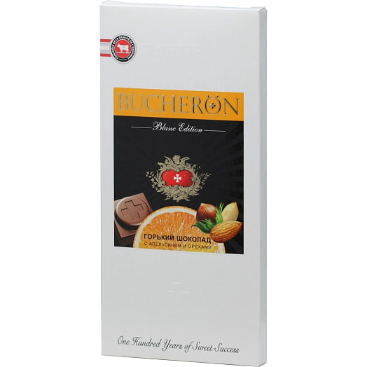 Шоколад горький с апельсином и орехами Bucheron Blanc Edition 85г Россия