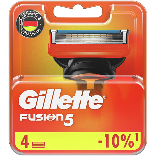 Сменные кассеты Gillette Fusion для бритья 4шт Procter & Gamble Германия
