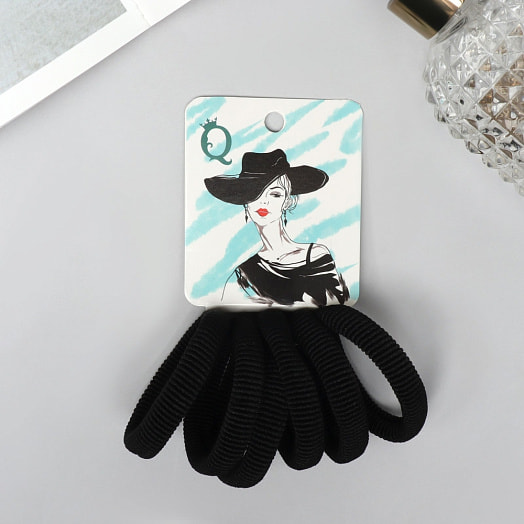 Резинка для волос Амелия Мечты (6шт, 4см, чёрный) арт.10318269 Иу Йоуда Импорт энд Экспорт Ко., ЛТД Китай QF