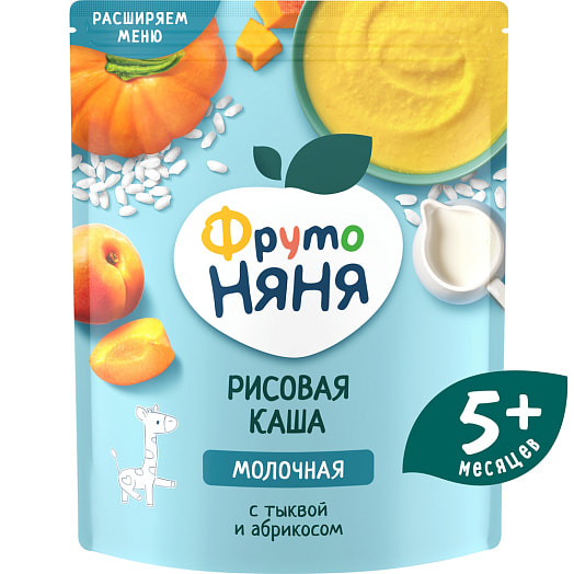 Каша ФрутоНяня молочная рисовая с тыквой, абрикосом 240г ФрутоНяня Россия