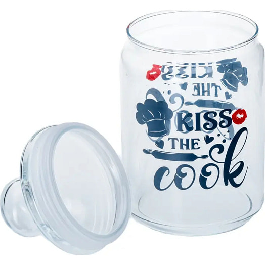 Набор банок стеклянных kiss the cook 3шт 500/750/1000мл с крышками арт.V6754 ОАЭ