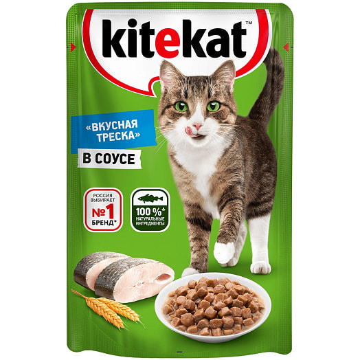 Влажный корм Kitekat д/кошек рыба в соусе 85г Россия