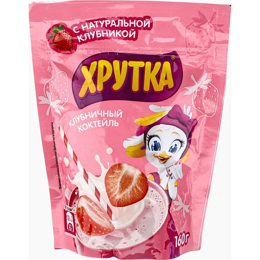 Смесь сухая быстрораств Хрутка Клубничный коктейль для детей 160г ООО Нестле Россия ХРУТКА