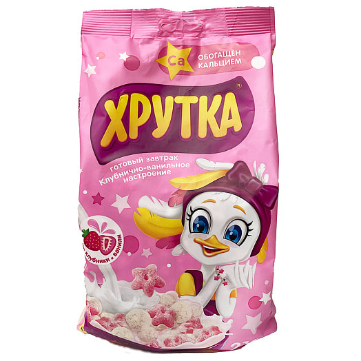 Готовый завтрак Хрутка Клубнично-ванильное настроение 210г с кальцием ООО Сириал Партнерс Рус Россия ХРУТКА