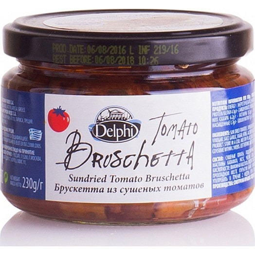 Брускетта из сушеных томатов DELPHI 230г ст/б Intercomm Foods  S.A. Греция DELPHI