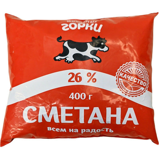 Сметана 26% 400г пл. ОАО Молочные горки Беларусь Молочные горки