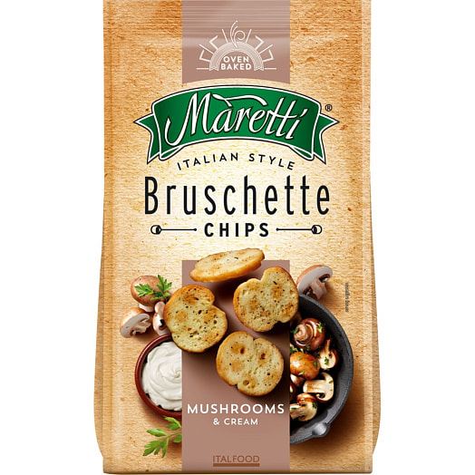 Печеные хлебные Bruschette 70г грибы со сметаной Маретти Болгария