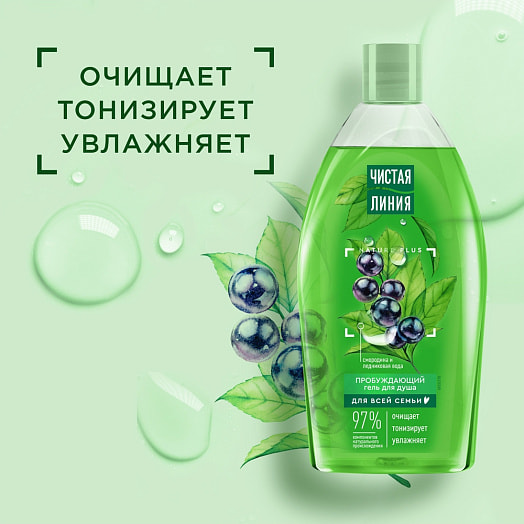 Гель для душа 750мл пробуждающий Unilever Россия Чистая линия