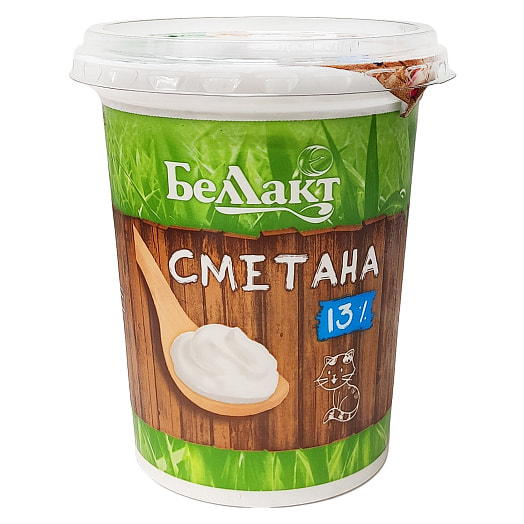 Сметана 13% 380г пл/стак ОАО Беллакт Волковыс Беларусь Беллакт