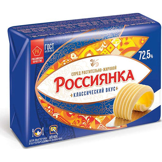 Спред Россиянка классический вкус 72.5% 180г фольга Россия