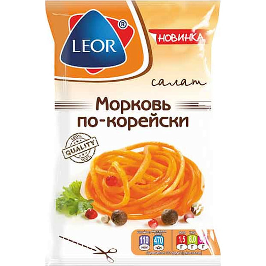 Салат Морковь по-корейски 500г пакет Леор пластик Беларусь
