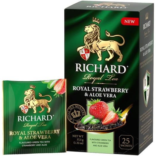 Чай Richard Royal Strawberry Aloe (25*1,5гр) 43г зеленый Компания Май Россия