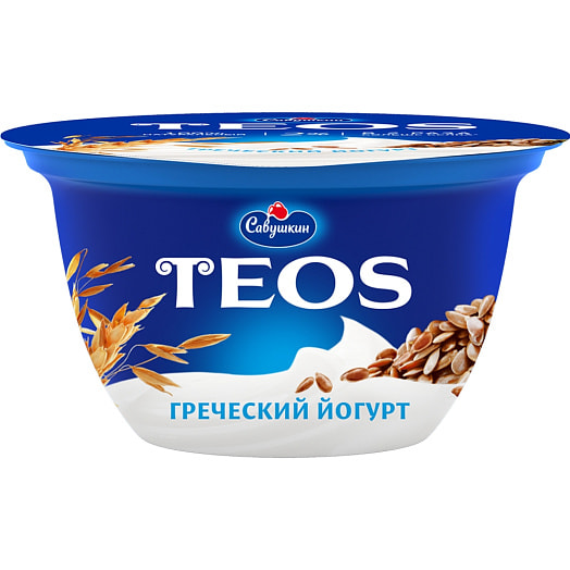 Йогурт Греческий 2% 140г злаки с клетчаткой льна Савушкин продукт Беларусь