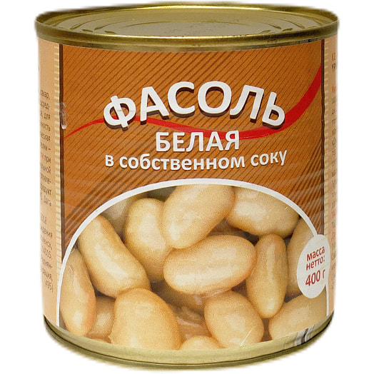 Фасоль белая Красная линия 400г ж/б в собственном соку Россия