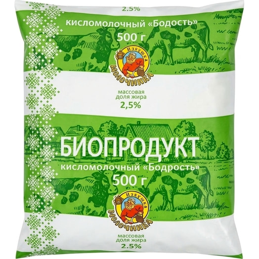 Биопродукт Бодрость 2.5% 500мл пл. Шкловский маслодельный завод Беларусь Избушка молочника