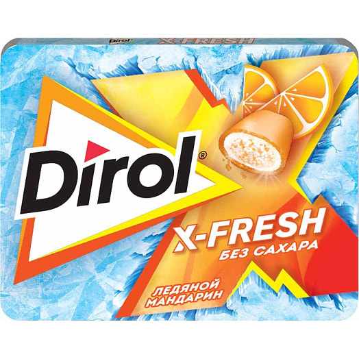 Жевательная резинка без сахара Dirol X-Fresh 16г Ледяной Мандарин Россия