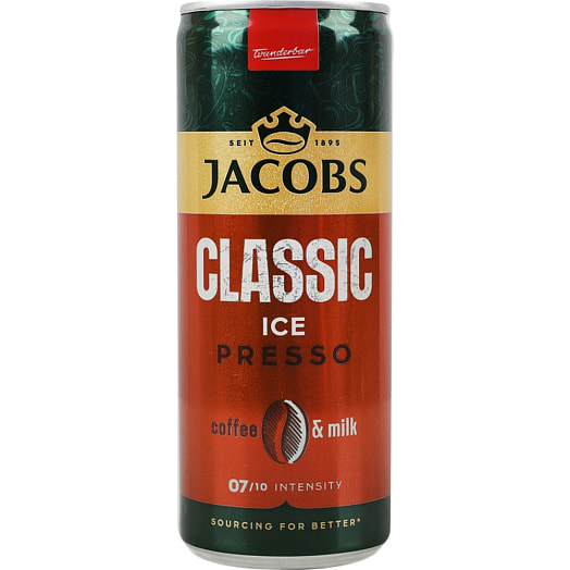Молочный кофейный напиток Jacobs Ice Presso Classic с сахаром 250мл ж/б Нидерланды Jacobs