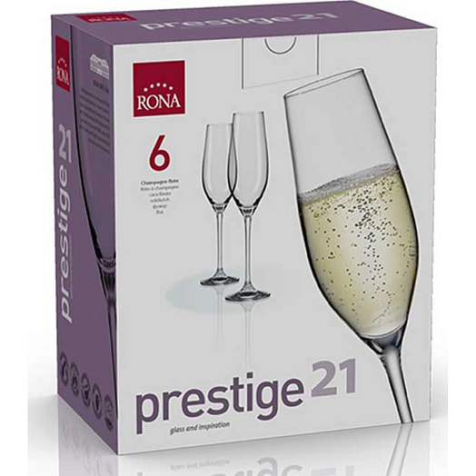 Набор бокалов для игристых вин 6шт 210мл, prestige 21 арт.6339/210 prestige 21 RONA, a.s. Словакия