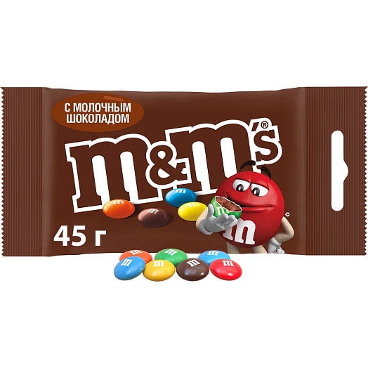 Драже M&Ms 45г с молочным шоколадом Россия