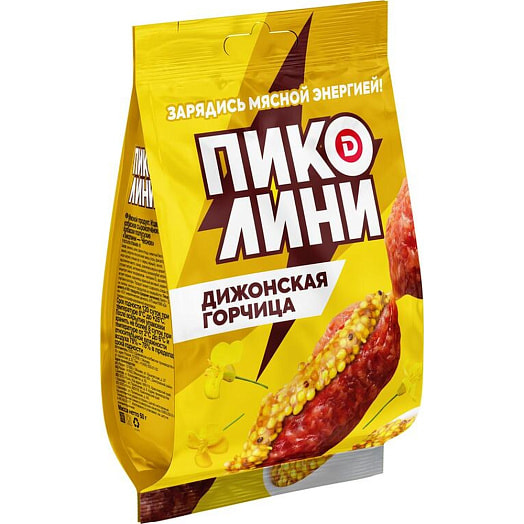 Колбаска полусухая Пиколини Дижонская горчица с/к 50г Дымовское КП Россия Дымов