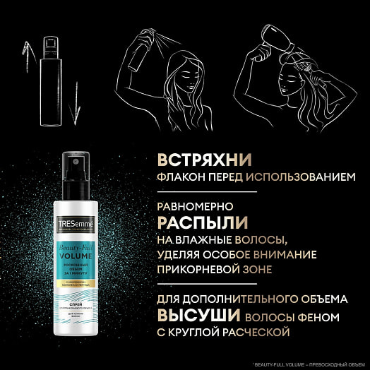 Спрей для объема волос 190мл beauty-full volume Unilever Россия tresemme