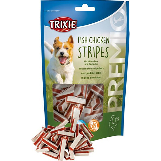 Лакомство TRIXIE PREMIO для собак полоски с курицей и рыбой 80г Китай TRIXIE