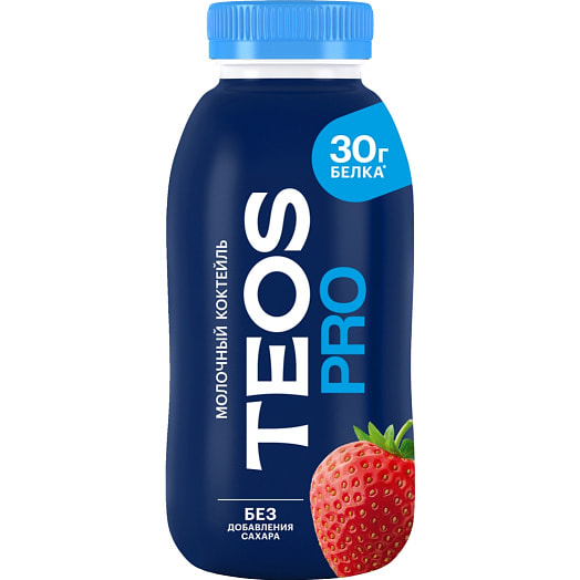 Коктейль молочный Теос Про Клубника 330г ОАО Савушкин продукт Беларусь