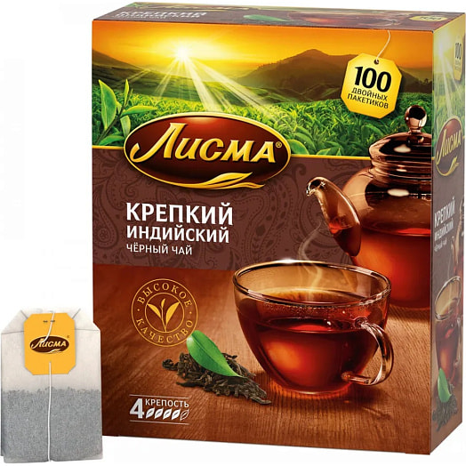 Чай Лисма 200г крепкий (100пак*2гр.) КОМПАНИЯ МАЙ Россия