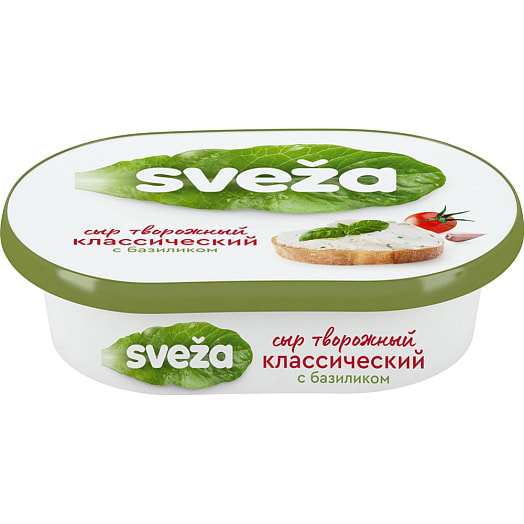 Сыр творожный Свежа 150г базилик-чеснок-петрушка Савушкин продукт Беларусь SVEZA