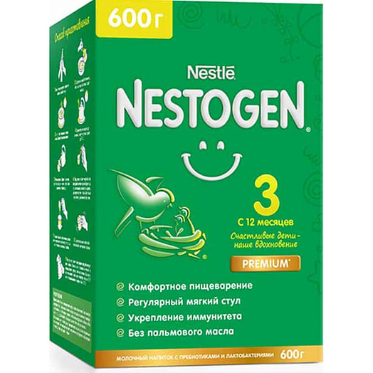 Сухая молочная смесь Nestogen 3 600г с пребиотиками и лактобактер. L.reuteri для детей с 12мес. Россия