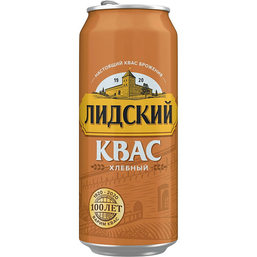 Напиток б/алк Квас Лидский хлебный 510мл ж/б Лидское пиво Беларусь ОАОЛидское пиво