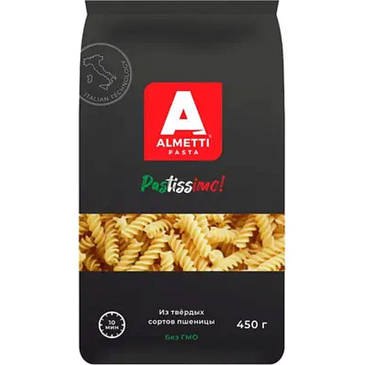 Макаронные изделия Almetti Спираль в/с гр А 450г Россия