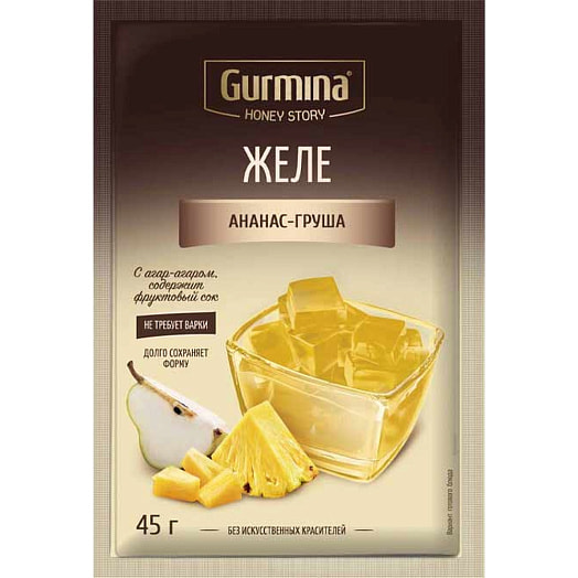 Желе 45г пакет со вкусом ананаса и груши Gurmina Беларусь