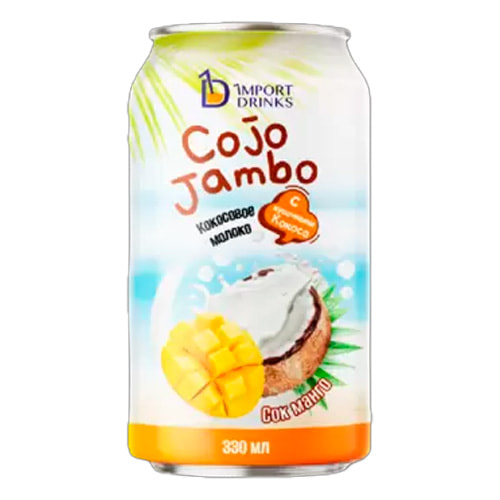 Напиток COJO JAMBO Кокосовое молоко со вкусом Манго 330мл ж/б с кусочками кокосовой мякоти Вьетнам