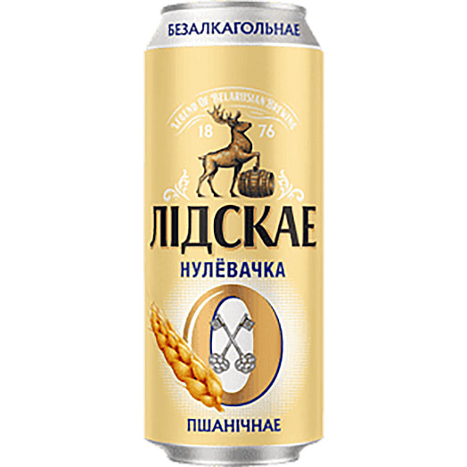 Напиток пивной б/алк Нулевачка Пшеничная 450мл ж/б нефильтров Лидское Беларусь Лидское пиво